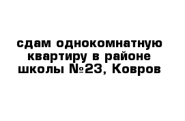 сдам однокомнатную квартиру в районе школы №23, Ковров